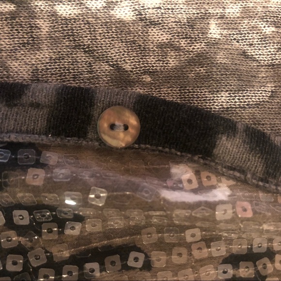 Chico’s: Sequin Animal Print Cardigan button up  Sweater. Size(2) - Picture 9 of 10